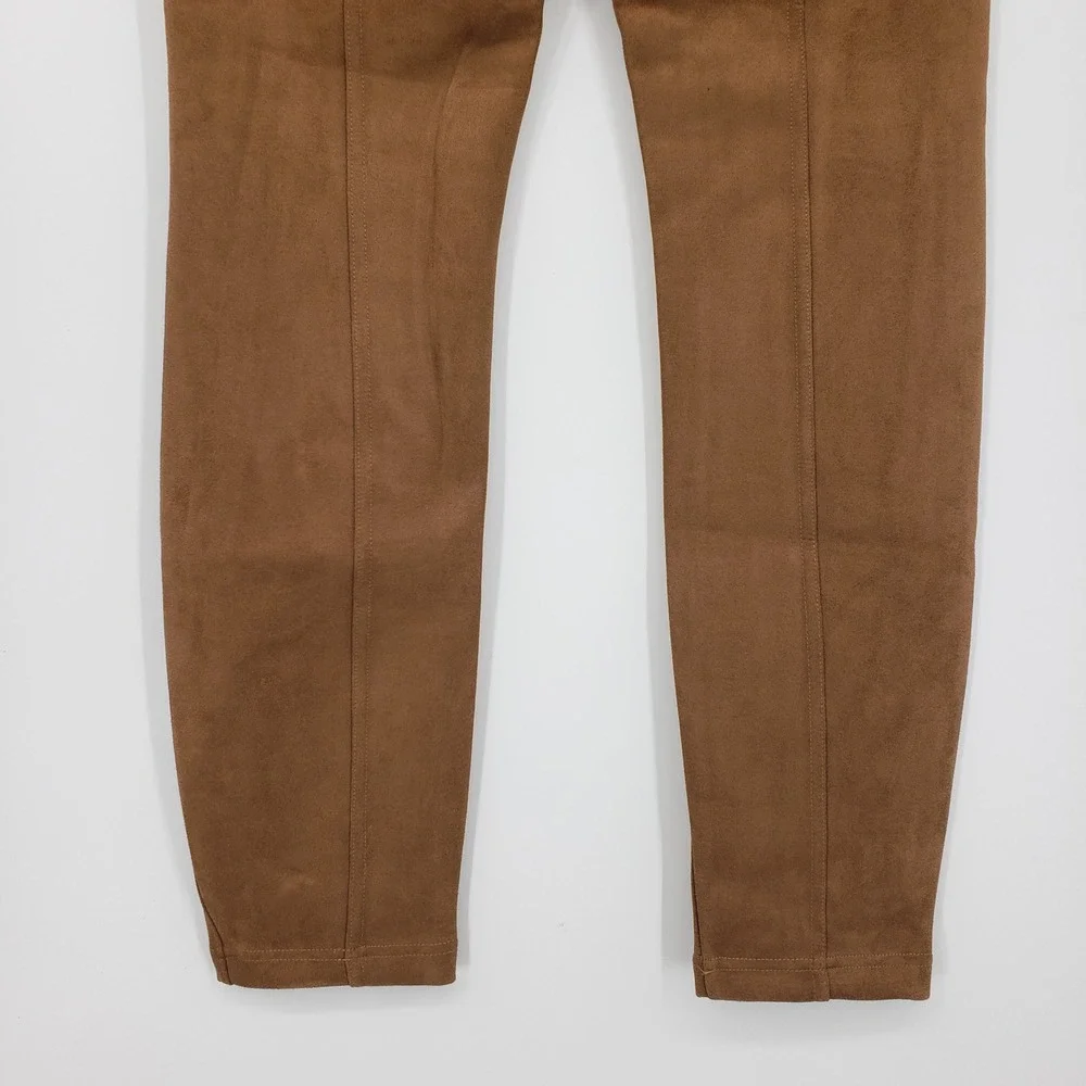 Grace Elements Brown Faux Suede Leggings Pants Women's Size M Pull on Skinny NEW